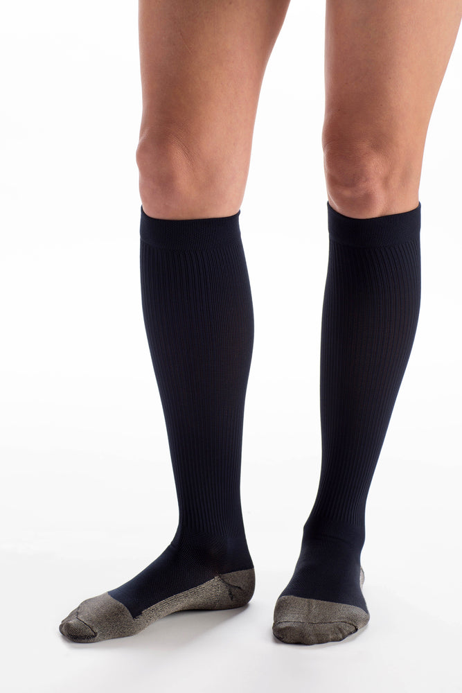 Couture Compression Dress Sock, 15-20mmHg, Navy, Size C Short